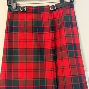 Red Tartan Plaid Skirt